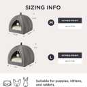 Bedsure Cat Beds for Indoor Cats - 2 in 1 Cat Cave House Tent for Kittens and Small Pets with Removable Washable Cushioned Pillow, Foldable Kitten Hideaway with Non-Slip Bottom, Grey, 17.3 inches