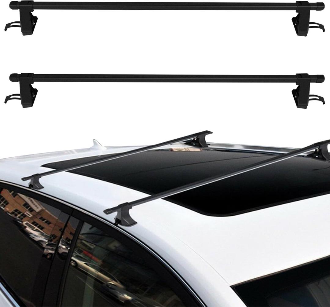 OCPTY Universal 54" Window Frame Roof Rack Crossbars for Cargo Carrier Bag Luggage Kayak Canoe Bike Snowboard Skiboard (Black)