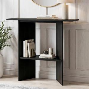 MWOOD Console Table, 31.5" Black Entryway Table for Hallway, Narrow Sofa Table Behind The Couch, Modern Tables with Storage Shelf for Entrance, Living Room, Corridor