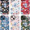 for iPhone 13 mini Case, Ocean Self-Care Collage Pattern with Sea Creatures, Military-Grade Drop Protection, Aesthetic Soft Slim TPU Protective & Camera Protection for Women Girls (BlueSummerCut)