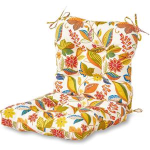 Greendale Home Fashions Outdoor Reversible Tufted Dining Chair Cushion, Foliage