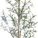 7.6FT (92'') Olive Tree Tall Skinny Artificial Plants for Home Indoor, Fake Potted Olive Silk Tree for Modern Home Office Living Room Floor Decor Indoor (7.6ft-Skinny)