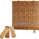 Bamboo Shades Outdoor,Roll Up Reed Shade,Bamboo Shades for Indoor Windows,Custom Bamboo Blinds,Patio Roman Roller Curtain Outdoor/Indoor Porch Privacy, Easy to Install