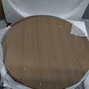 Round End Table with Charging Station, Walnut Color, 15.75"D x 15.75"W x 23"H