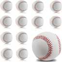 2 Pack Blank Baseballs Solid Cork Core, 9 Inch Baseball Balls Unmarked Autographs Baseball for League Play, Pitching, Hitting, Batting, Fielding, Autograph, Gifts