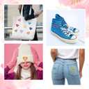 Juexica 24 Pcs Heart Shaped Iron on Patches Glitter Chenille Love Applique Embroidered Appliques Valentine's Day Transfers Sew on Fabric Patch for Clothes Jackets Backpack Hat Decoration(Bright)