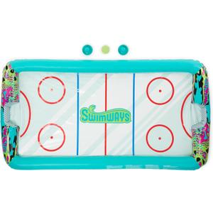 SwimWays Hydro Hockey Inflatable Water Floating Table Hockey Set, Pool Toy for Kids Ages 5+