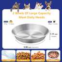 2-Pack Stainless Steel Cat Food Bowls, Shallow Whisker-Friendly Non-Slip Silicone Base Metal Dishes, Easy to Clean Indoor Water Flat Plates for Cat, Kitten, Small Dog (5.9")