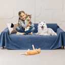 Cat Scratch Furniture Protector - Anti-Slip, Waterproof Sofa Cover to Keep Cats Off, Pet-Friendly Couch Protectors for 3 Cushion Couch, Anti-Scratch Couch Cover for Pets and Kids 150"X71" Navy Blue