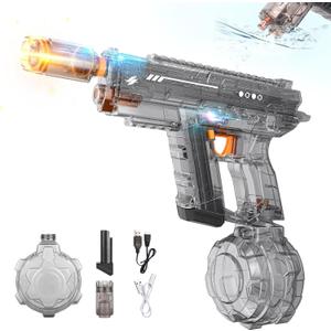 Electric Water Gun Toy with Auto Suction & Flashing Muzzle 800CC Large Capacity 26-32FT Long Range