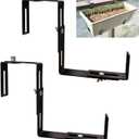 Adjustable Planter Box Brackets, Window Boxes Planters, Heavy-Duty Planters Hanging Flower Box Holders,for Mounting Railing Windowsills, Garden, Fences, and Balcony, Black