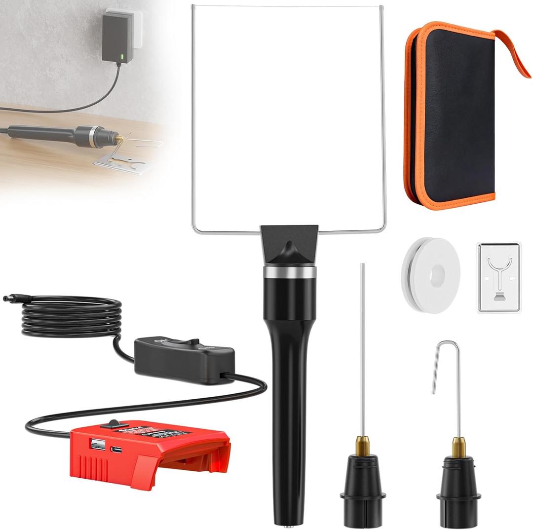 Ecarke 3-in-1 Foam Cutter Tool, AC/DC Dual Power,Wall Adapter Included & Compatible with Milwaukee 18V Battery,Styrofoam Cutters with USB Output Ports, Hot Wire Foam Cutter for DIY Crafting(Tool Only)