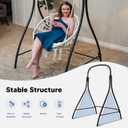 SUNCREAT Indoor Hammock Swing Chair with Stand, Hanging Chair Outdoor with Stand, 400 lbs Capacity, Beige
