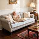 Hokway Couch Cushion Covers Jacquard Damask Stretch Sofa Seat Covers Decorative Couch Covers (Large (1 Piece))