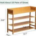 latifolia Bamboo Shoe Rack, 4-Tier Shoe Rack Organizer for Entryway, Living Room(Nature, 31.4''L), 4 Tier-31.50''L