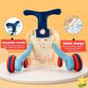 AuntyFey Baby Walker, 3 in 1 Push Walker for Baby Girls Boys, Baby Walking Toy for 1 Year Old Learning to Walk, Sit to Stand Baby Walker Push Toy for Girl 12 Months, Blue