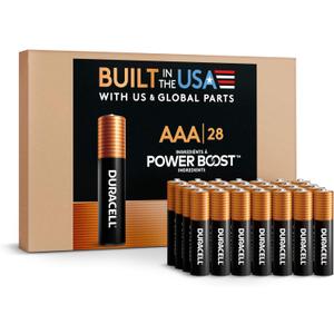Duracell Coppertop AAA Alkaline Batteries with POWER BOOST Ingredients, 28 Count (Pack of 1), Long-Lasting Alkaline in Re-closable Pack for Quick Access and Organized Storage