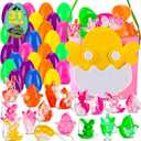 Easter Basket Stuffers,31Packs Prefilled Easter Eggs with Fidget Pop Keychain, Small Toys for Easter Egg Fillers Goodie Bag Stuffers, Classroom Prizes Toys Bulk for Egg Hunt Easter Gifts Party Favors