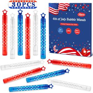 4th of July Party Favors Mini Bubble Wands 30PCS Fourth of July Toys Kids