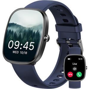 Smart Watch for Men Women Make/Answer Calls,1.83"Fitness Tracker with Sleep Tracker/Blood Pressure/Heart Rate Monitor,Pedometer,100+ Sport Modes,IP68 Waterproof,350 Mah, Compatible with Android&iPhone