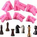 MoldFun 3D Chess Piece Silicone Mold for Chocolate, Candy, Fondant, Cake Decorating, Soap, Candle, Wax Melt, Plaster, Resin (Set of 12, King, Rook, Queen, Pawn, Knight, Bishop Included)