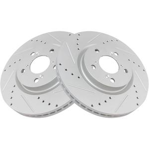 TRQ Front Performance Brake Rotors Set Premium G-Coated Cross Drilled & Slotted Compatible with 2009-2014 Acura TL 2011-2014 Honda Odyssey