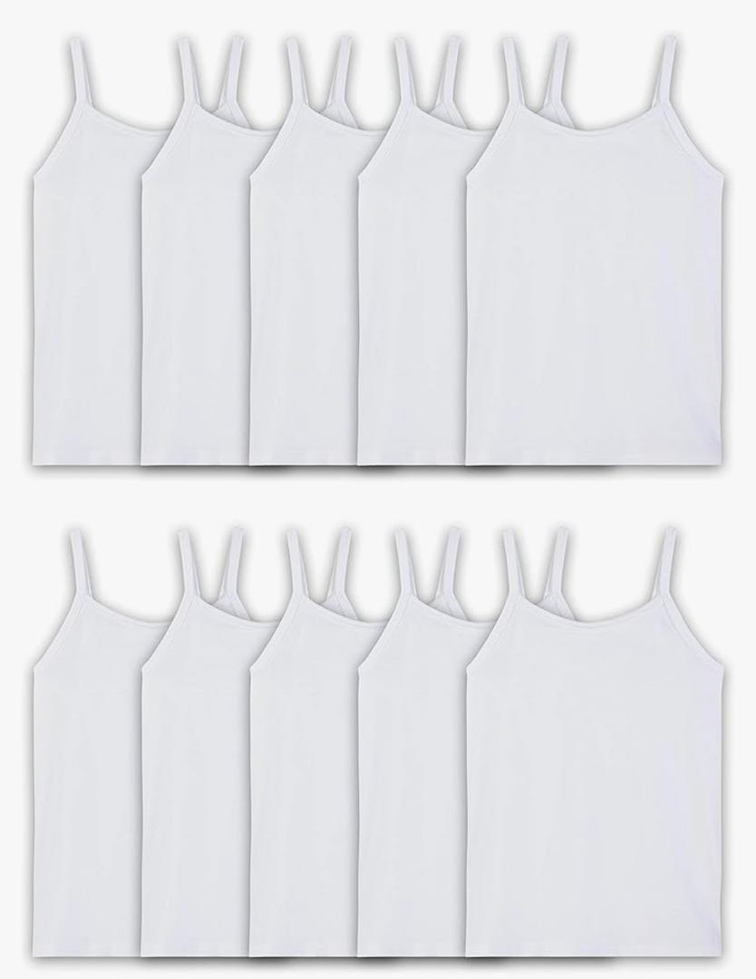 Pack Of 9Fruit of the Loom Girls' Undershirts (Camis & Tanks), Medium Pack Of 9Fruit of the Loom Girls' Undershirts (Camis & Tanks), Medium