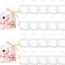 Mauproy 30 Pack Clear Gift Bags with Handles, Party Favor Bags with Ribbons and Tags, Reusable Goodie Tote Bags for Mother's Day Wedding Baby Shower (5.9” x 6.3” x 2.8")