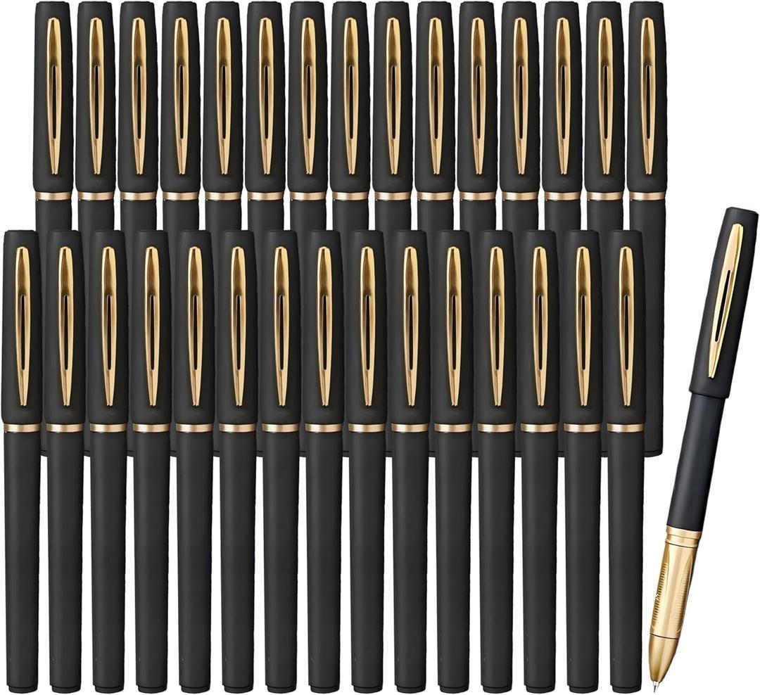 30 Pcs Gel Pens Black Fine Point Smooth Writing Pens, Gel Ink Rollerball Pens 0.7mm for Office for School, Back to School Supplies