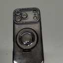 Changjia Glitter Kickstand Case for iPhone 17 Pro Max,Cute Bling Sparkly Diamond Rhinestone with Camera Lens Protector Liquid Flowing Ring Stand TPU Bumper Women Girls Case for iPhone 17 Pro Max,Black