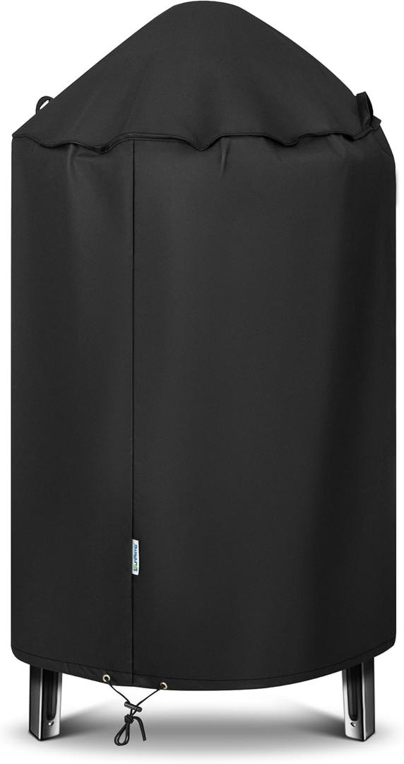 SunPatio Round Bullet Smoker Cover 30 Inch, Heavy Duty Waterproof Pit Barrel Grill Cover for Weber, Charbroil, Char-Griller Kamado and More Grill, 30" Dia x 36" H