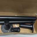 1 Inch Heavy Duty Blackout Curtain Rods for Windows, Industrial Pipe Wrap Around Room Divider Decorative Curtain Rods Wall Mount & Ceiling Mount, Black, 144-168 Inch