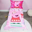Peppa Pig Be Nice & Kind 4 Piece Toddler Bedding Set - Includes Comforter, Sheet Set - Fitted and Top Sheet + Reversible Pillow Case for Girls Bed, Pink
