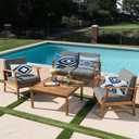 4 x OTOSTAR Outdoor Waterproof Throw Pillow Covers 12x20 Inch Set of 4 Boho Farmhouse Outdoor Cushion Covers for Patio Funiture GardenGeometry80-Navy Blue