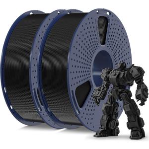 SUNLU 3D Printer Filament PLA Plus 1.75mm 2KG, SUNLU Neatly Wound PLA Filament 1.75mm PRO, PLA+ Filament for Most FDM 3D Printer, Dimensional Accuracy +/- 0.02 mm, 1 kg Spool, 2 Packs, Black+Black