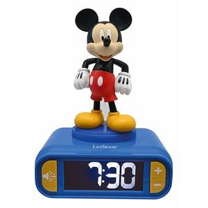 LEXiBOOK, Disney Mickey, Mickey Nightlight Alarm Clock, Sounds and Melodies, LCD Backlit Screen, Luminous, Snooze, Blue, RL800MCH