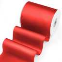 4" Width x 25 Yards Satin Fabric Ribbon, Red Ribbon Perfect for Wedding Car, Chair Sash, Grand Opening Ceremony, Big Bows, Embroidery, Floral Crafts, Party Decoration