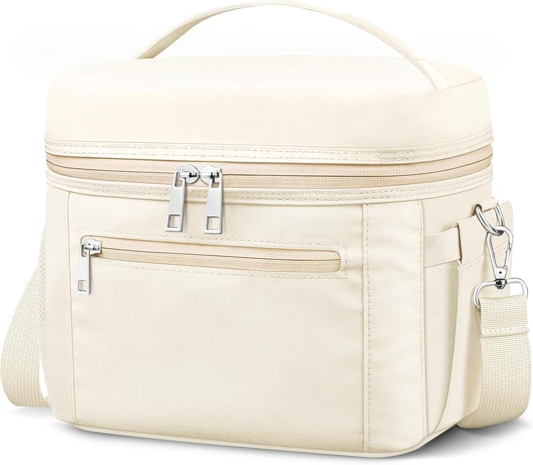 DALINDA Insulated Lunch Bag for Women Men,Small Reusable Lunch Box Leak-Proof Cooler Cute Bag Lightweight LunchBags for Work (Cream,Beige) (Medium-7L) DALINDA Insulated Lunch Bag for Women Men,Small Reusable Lunch Box Leak-Proof Cooler Cute Bag Lightweight LunchBags for Work (Cream,Beige) (Medium-7L)