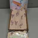 LifeTree Muslin Swaddle Blankets, Muslin Baby Boy Swaddle Blanket, Headband and Hat Set with Birth Announcement Card, Newborn Unisex Receiving Organic Cotton Blankets, Lavender Pattern