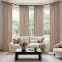 MIULEE Pinch Pleated Thick Linen Curtains 90 Inch 4 Panels Set Back Tab Memory Trained Pinch Pleat Semi Sheer Light Filtering Privacy Curtain Let Light in Window Drapes for Living Room Bedroom Taupe