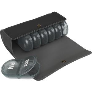 EZY DOSE Weekly (7-Day) AM/PM Pill Case, Medicine Planner, Vitamin Organizer, Pop-Out Compartments, 2 Times a Day, Black Lids, Includes Black Case, BPA Free
