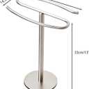Brushed Nickel Hand Towel Holder Stand,13 Inch Free-Standing Towel Rack, SUS304 Stainless Steel Towel Bar Rack Stand, Tower Bar for Bathroom Kitchen Vanity Countertop…