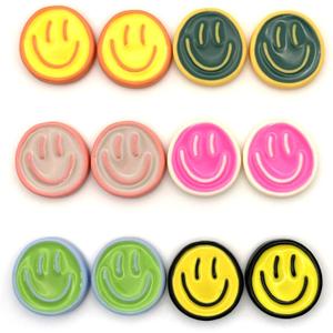 12PCS Strong Fridge Magnets, Colorful Decorative Smiling Face Refrigerator Magnets, Cute Whiteboard Magnets, for Office Classroom Cabinets and Dishwasher