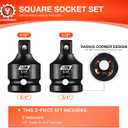 BLACKROBOT 2 Pieces 3/4 F To 1/2 M Impact Socket Adapter Set, SAE Drive Cr-Mo Steel Exceeds ANSI Standards, Square Drive Socket Reducer for Impact Driver Wrench