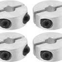PATIKIL Bore 6mm Double Split Shaft Collar 20mm OD 8mm Thickness, 4 Pack Aluminum Alloy Locking Collar Clamp Style with Set Screw for Machine Tools Industry, Silver
