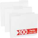 100 Packs White File Folder,Paper File Folders Letter Size,1/3-Cut Tabs,8.5x11 Manilla File Folders for Office Filing,School Projects and Home,Organizer Documents