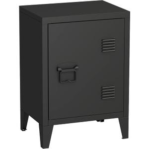 MIOCASA Metal Nightstand Modern End Side Table Steel Bedside Storage Cabinet with Shelf Easy Assembly for Living Room Bedroom, 12d X 16w X 23h in