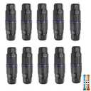 10PCS IP68 Waterproof Electrical Cable Connector, Outdoor 3 Way Junction Box, Waterproof Wire Connectors with Replaceable Lever Wire Connectors for AWG 28-12, Quick Screwless Installation