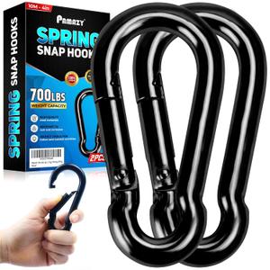 2Pcs 4In Spring Snap Hooks 700LBS Capacity, Carabiner Clip, Heavy Duty Rope Connector, Quick Link Carabiners Spring Snap Hooks for Indoor & Outdoor Activity, Camping, Climbing, Fishing, Hiking
