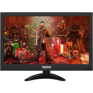 13.3 inch Small PC Monitor 1366x768 Mini LED Monitor with HDMI VGA AV BNC USB Intput, for Fire Stick Computer Xbox Ras pi, Built-in Speaker